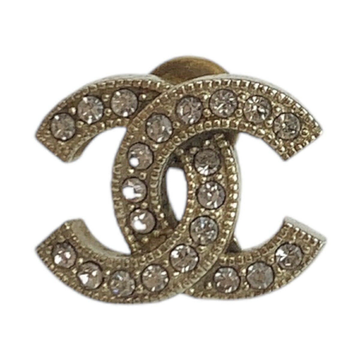 Chanel Gold Metal Rhinestone Earrings