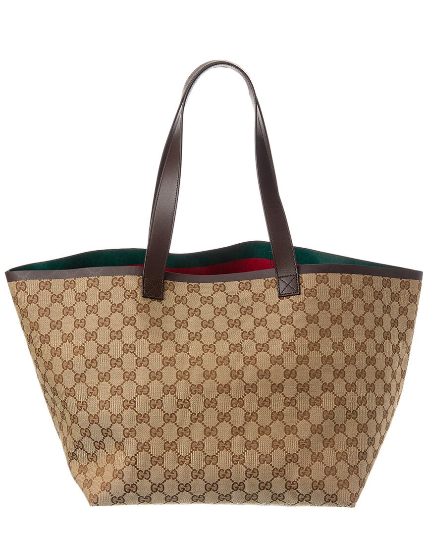 Gucci Original GG Medium Canvas & Leather Tote