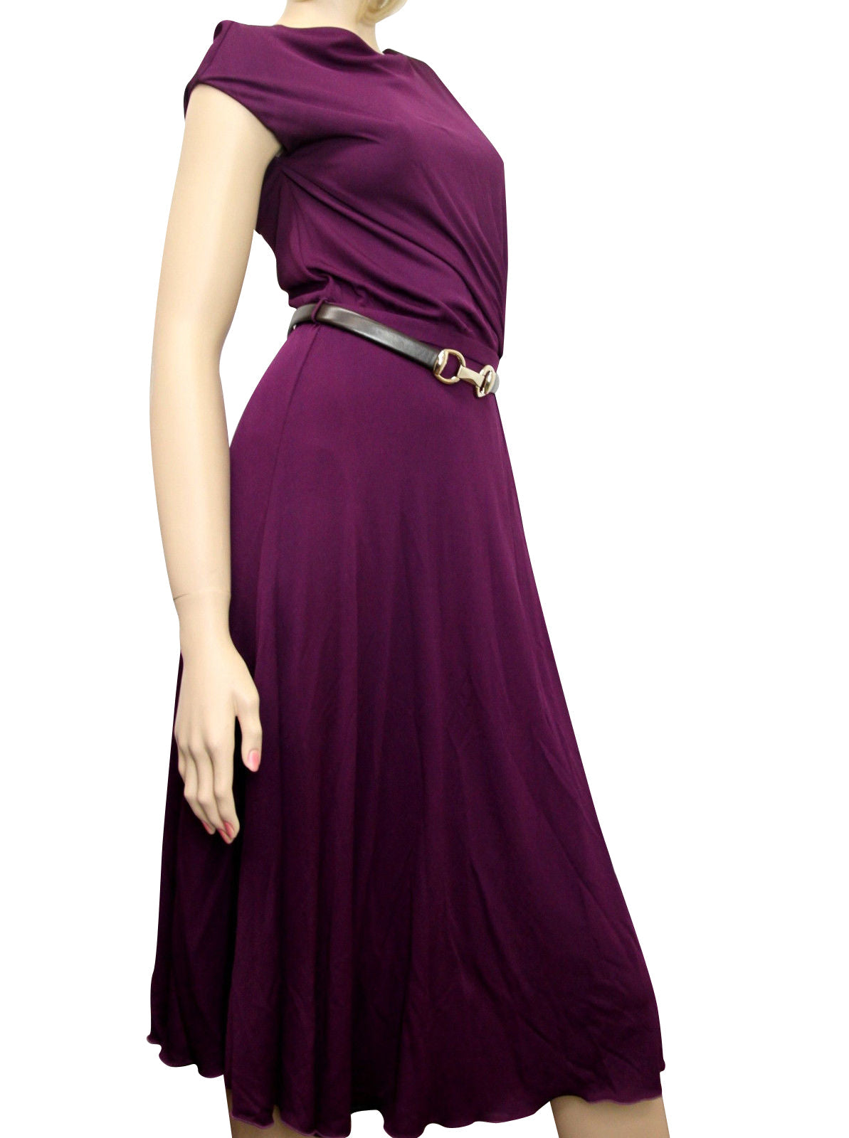Gucci Women's  Rayon Runway Dress with Leather Belt