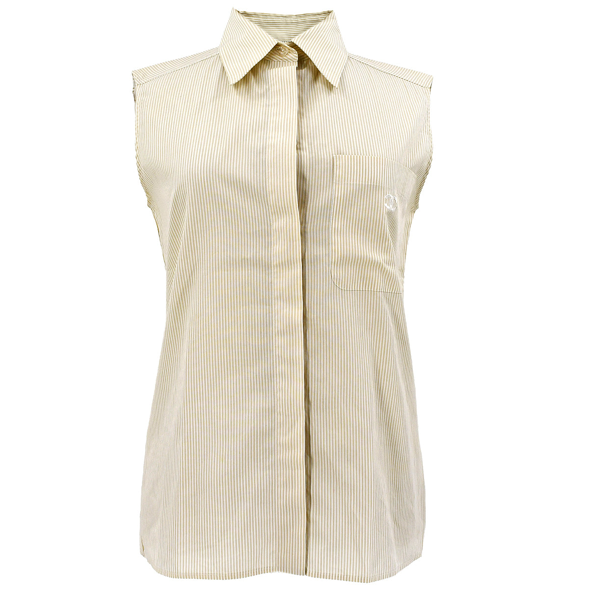 Luxury Chanel 1999 spring CC striped sleeveless shirt #38