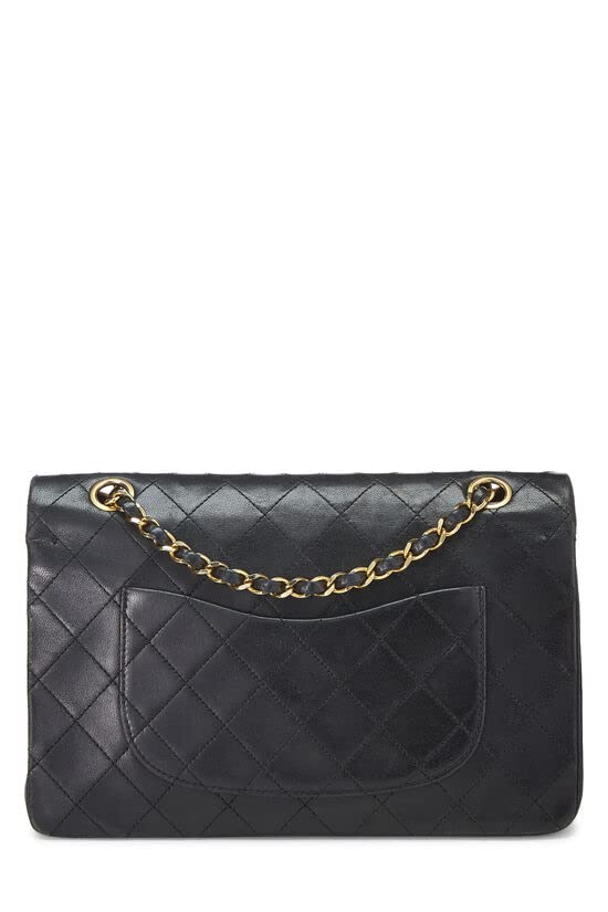 CHANEL,  Black Quilted Lambskin Classic Double Flap Medium, Black