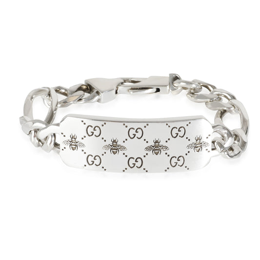Luxury Gucci Trending 2025 GG & Bee Engraved Bracelet in Sterling Silver