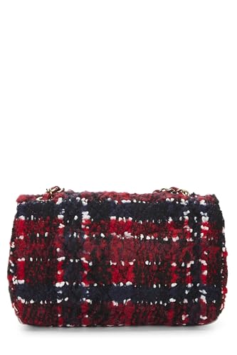 Chanel,  Red Quilted Tweed Rectangular Flap Mini, Red