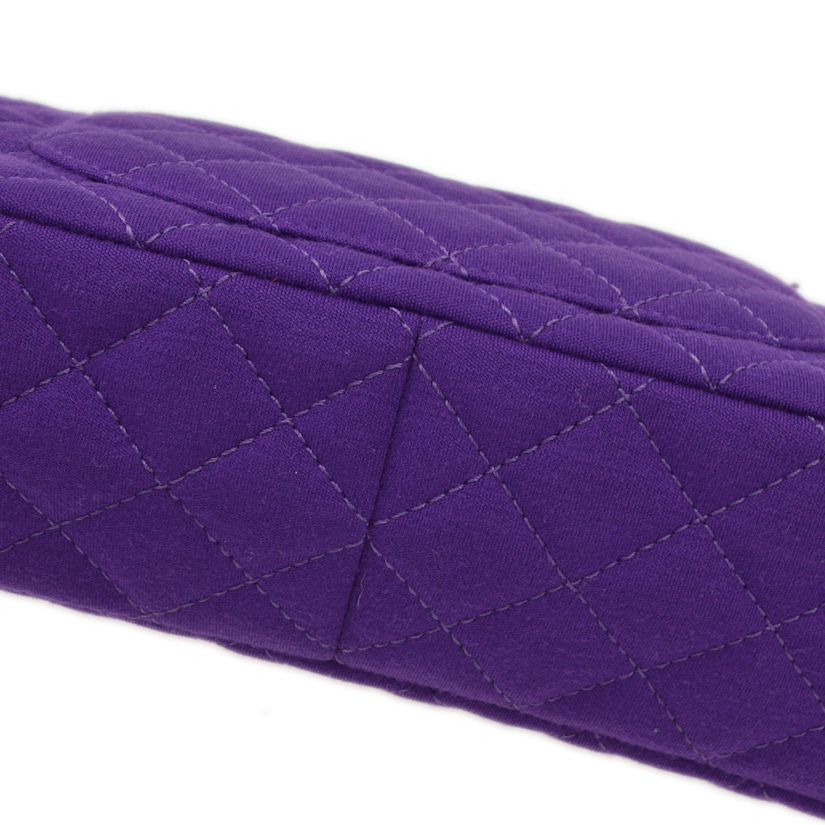 Chanel Purple Cotton 2.55 Classic Double Flap Shoulder Bag
