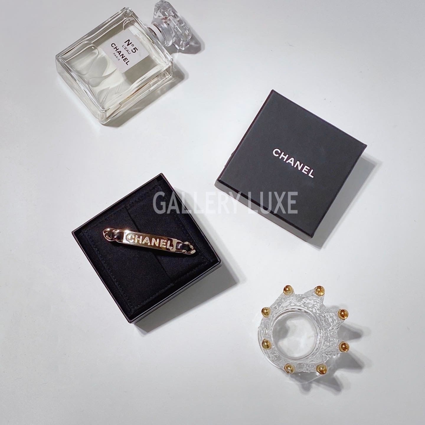 No.3323-Chanel Crystal Metal Leather Hair Clip