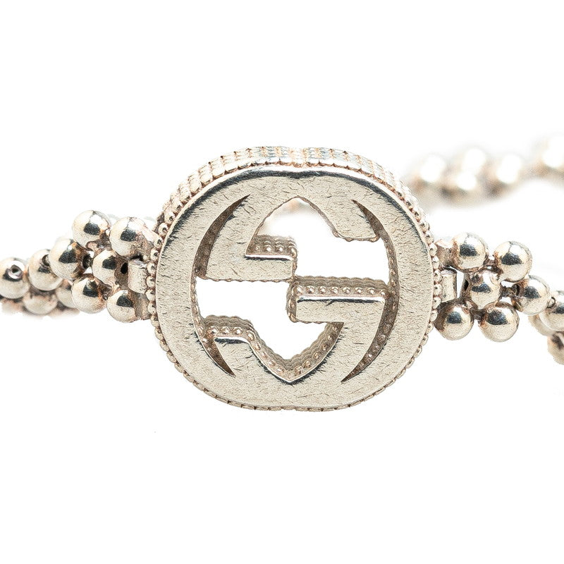 Gucci Silver Interlocking G Flower Bracelet