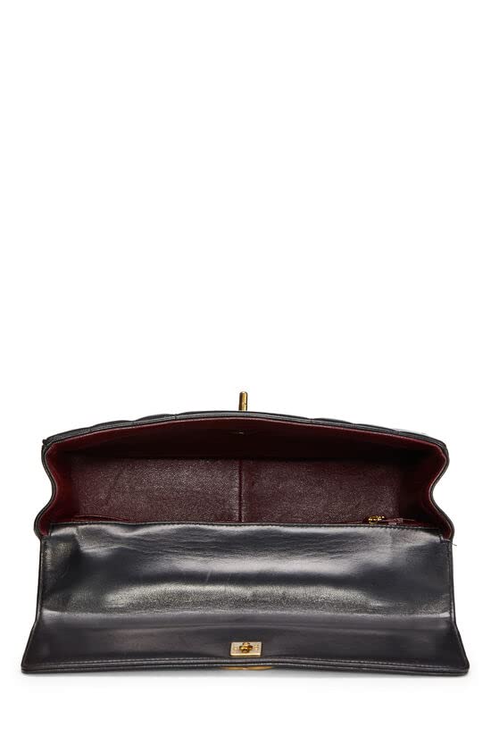 CHANEL,  Black Vertical Lambskin Kelly , Black