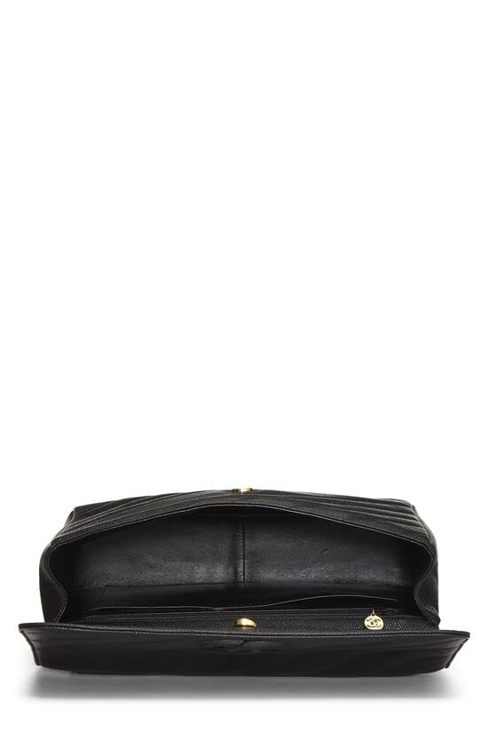 CHANEL,  Black Caviar Diagonal Flap Jumbo, Black