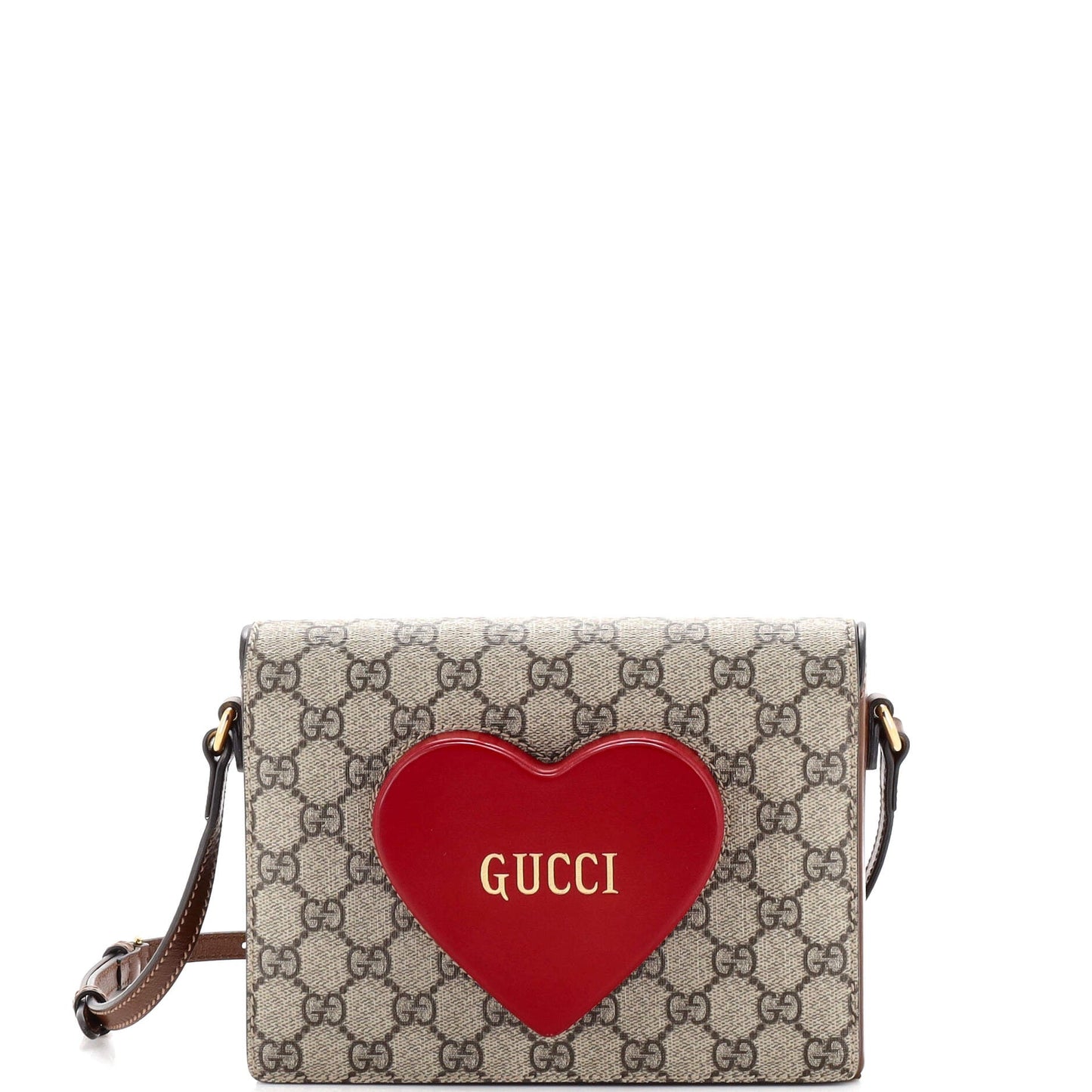 Luxury Gucci Trending 2025 Logo Heart Crossbody Bag GG Coated Canvas