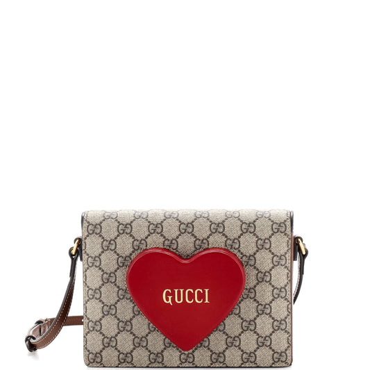 Luxury Gucci Trending 2025 Logo Heart Crossbody Bag GG Coated Canvas