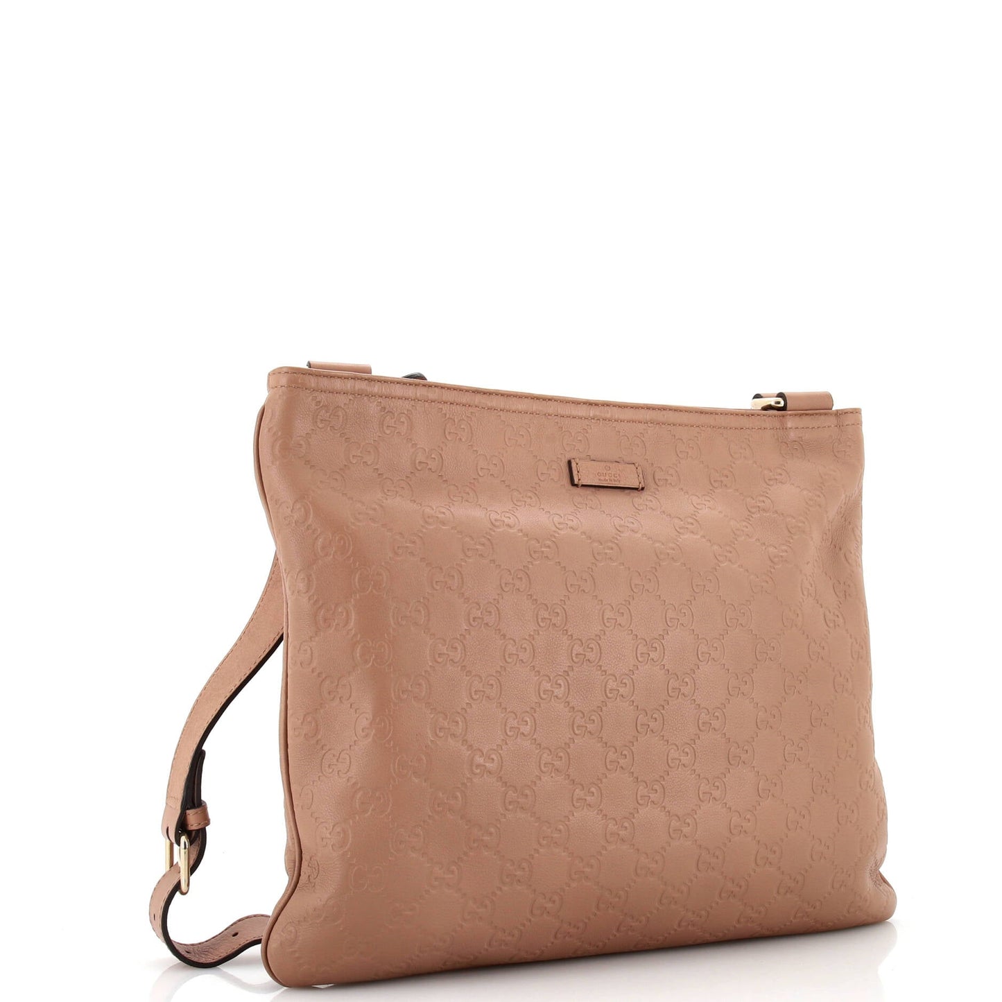 Zip Top Messenger Bag Guccissima Leather Large