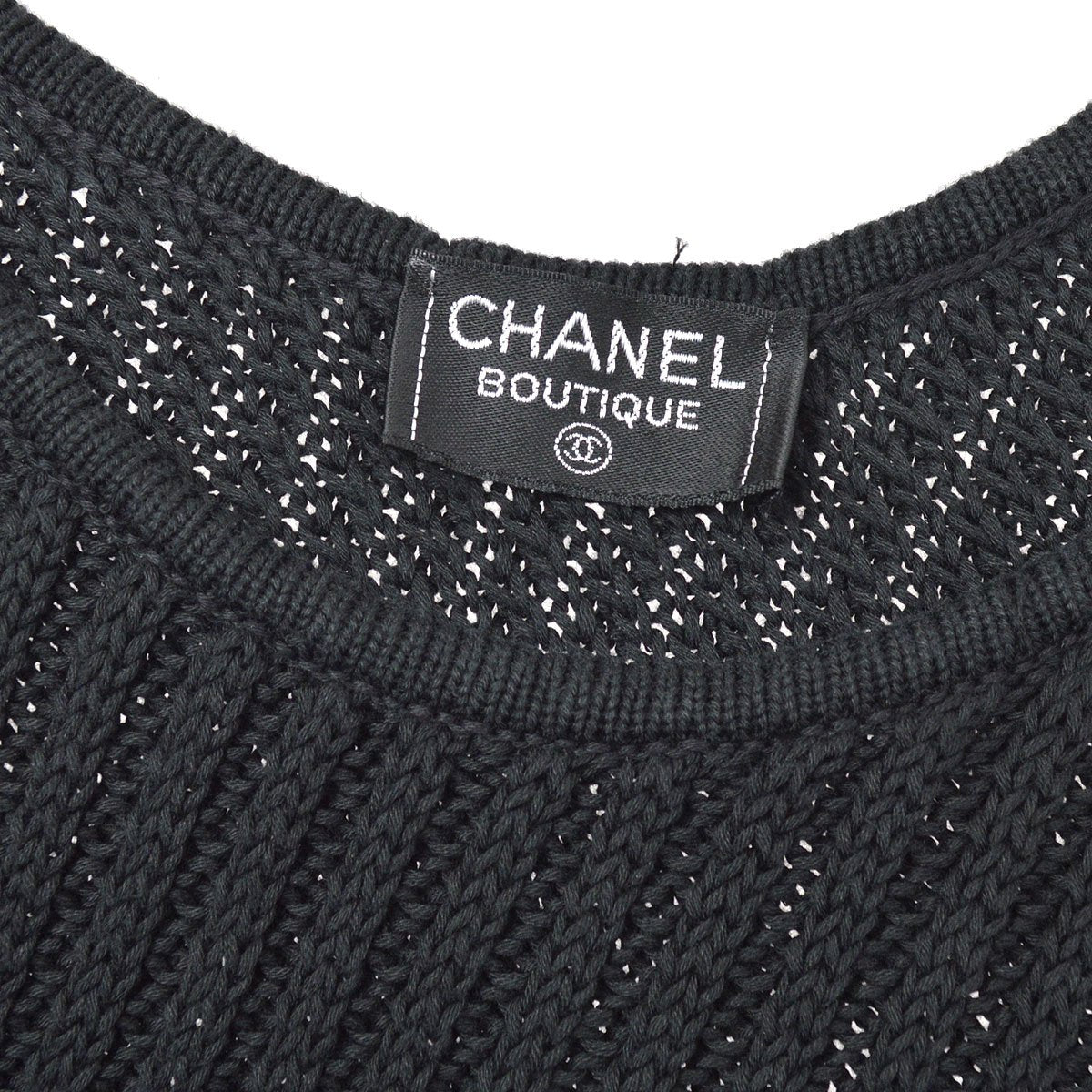 Luxury Chanel diagonal knit sleeveless top