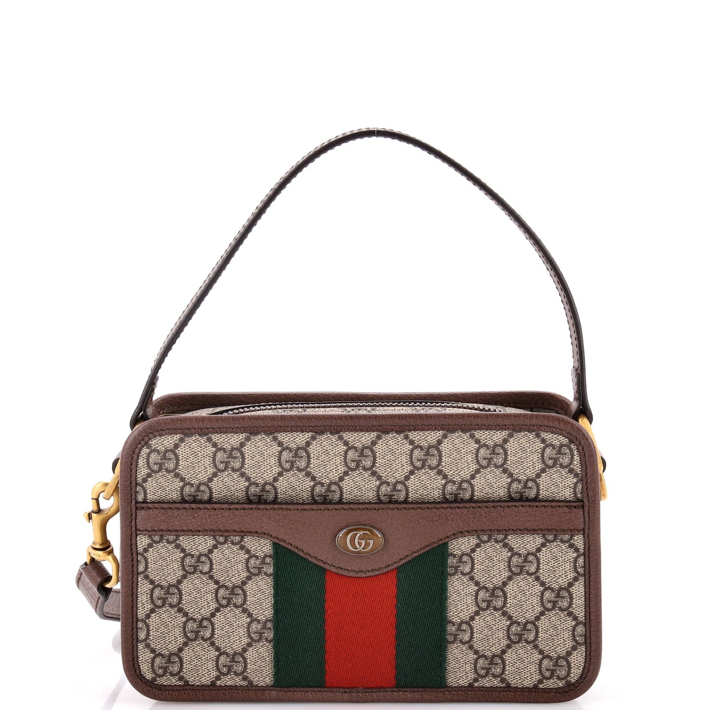 Luxury Gucci Trending 2025 Ophidia Top Handle Camera Bag GG Coated Canvas Small