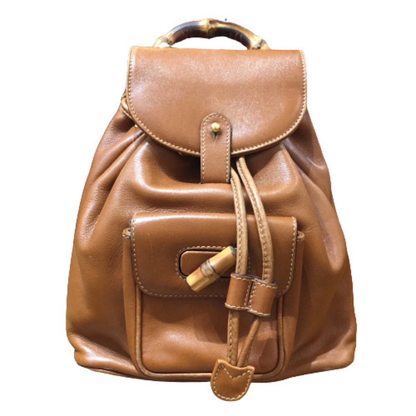 Luxury Gucci Trending 2025 Bamboo  Leather Backpack Bag ()