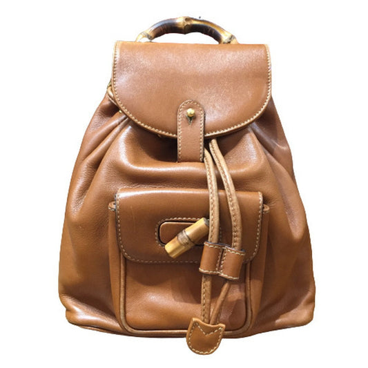 Luxury Gucci Trending 2025 Bamboo  Leather Backpack Bag ()