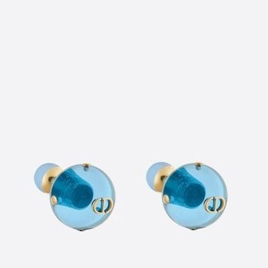 Luxury DiorWOMEN TRIBALES EARRINGS GOLD-FINISH METAL AND LIGHT BLUE