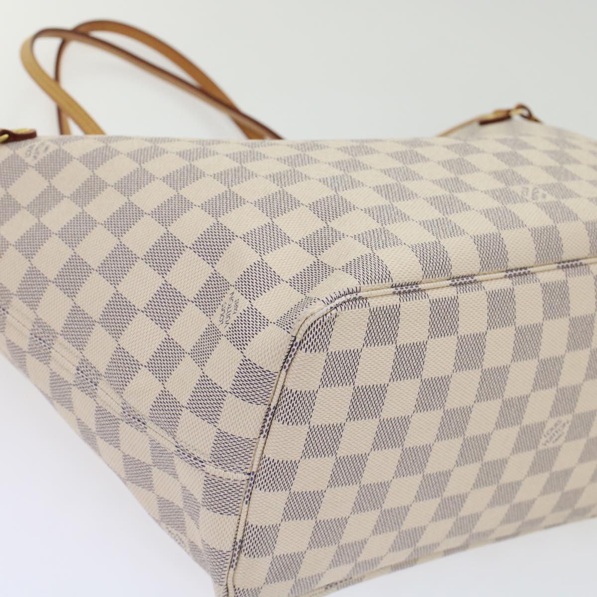 LOUIS VUITTON Damier Azur Neverfull MM Tote Bag N41605 LV 42824
