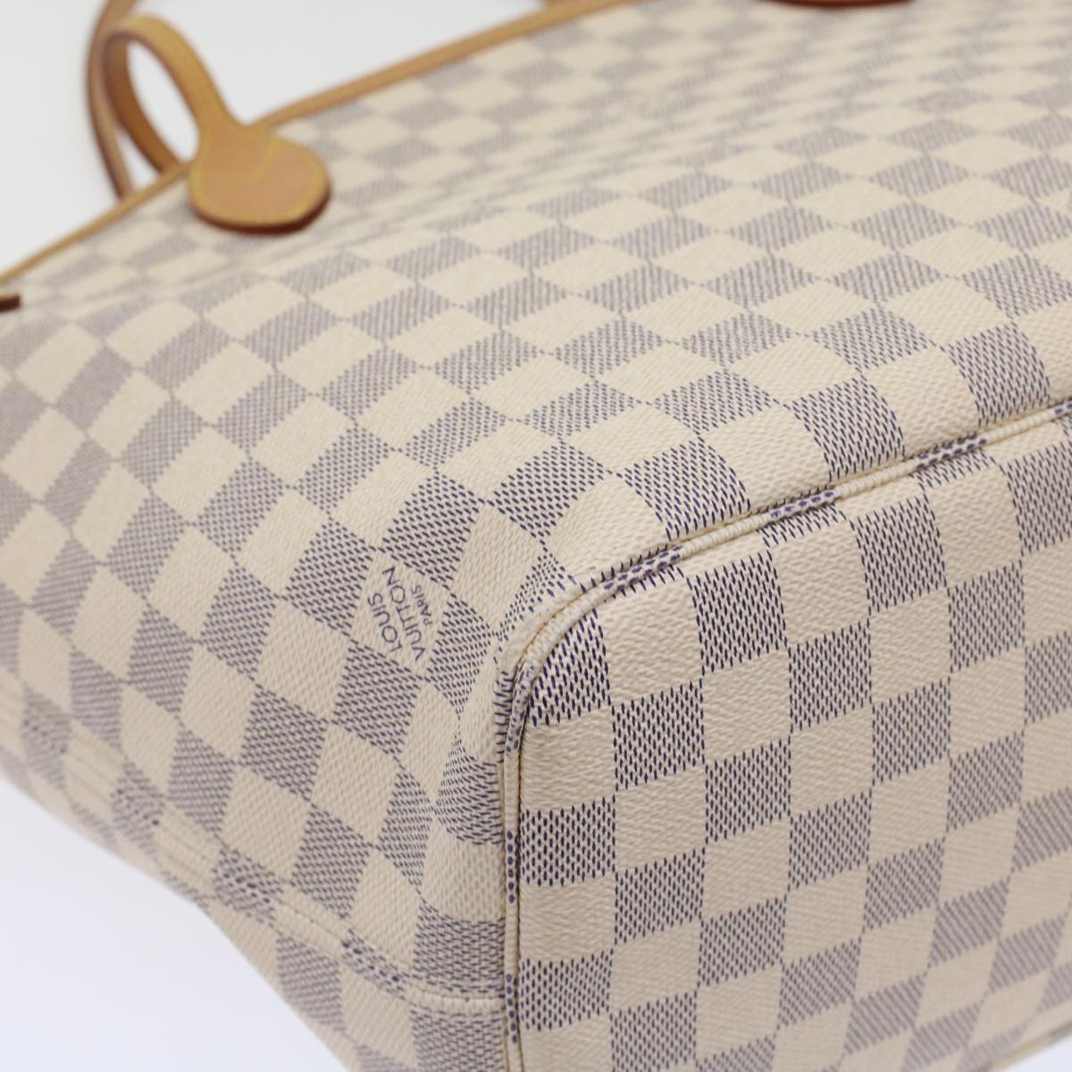 LOUIS VUITTON Damier Azur Neverfull MM Tote Bag N41605 LV 42824
