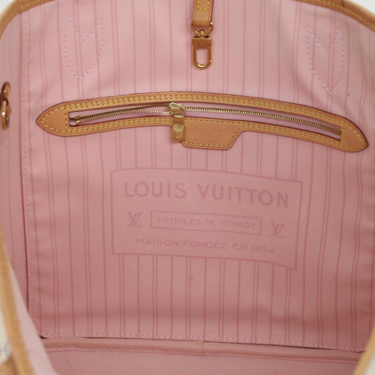 LOUIS VUITTON Damier Azur Neverfull MM Tote Bag N41605 LV 42824