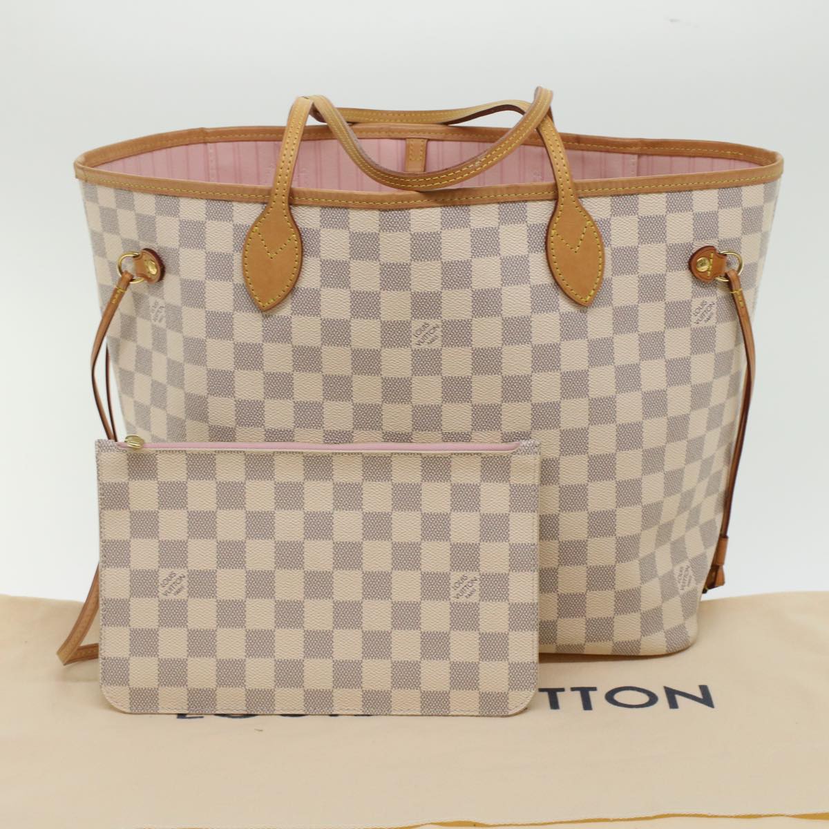 LOUIS VUITTON Damier Azur Neverfull MM Tote Bag N41605 LV 42824