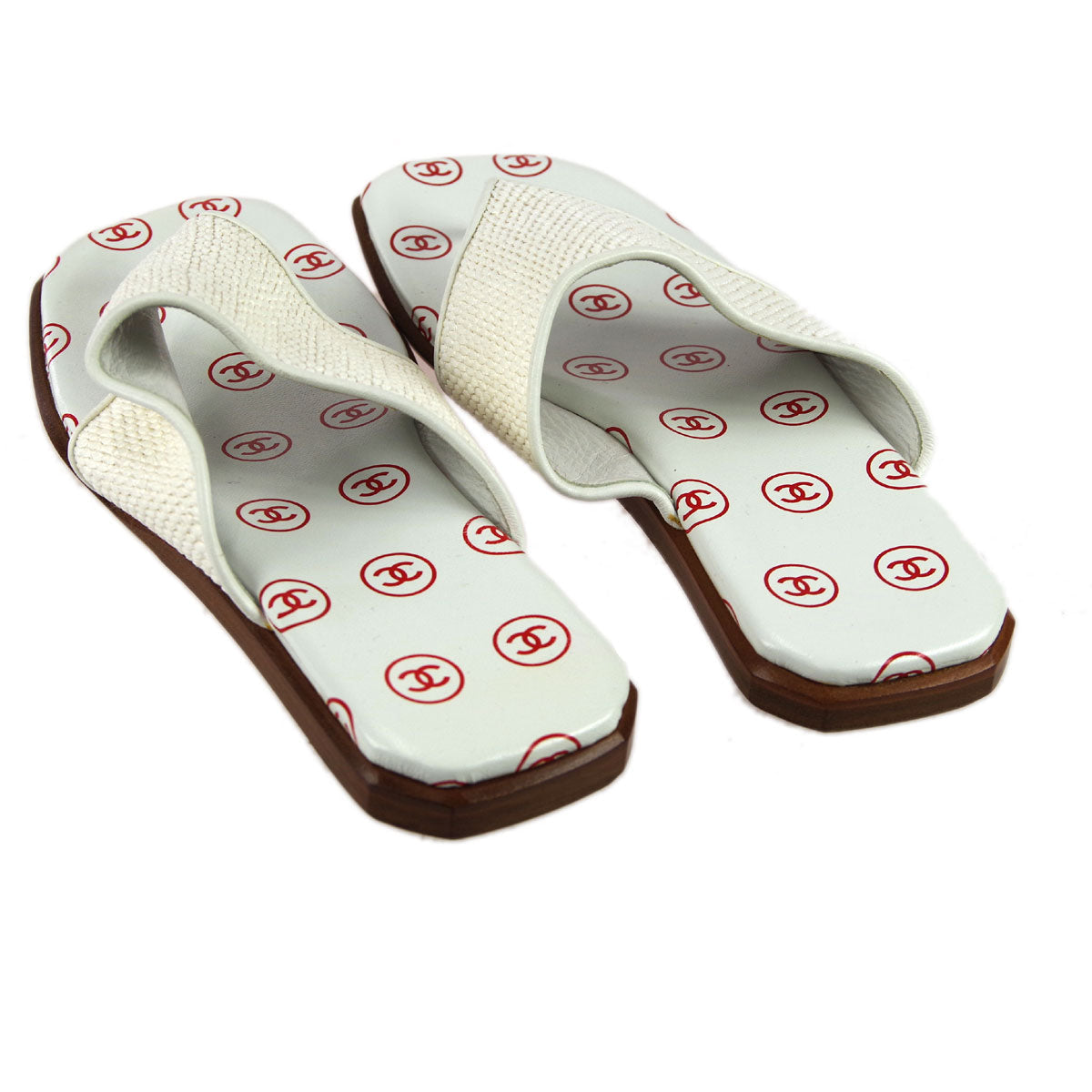 Luxury Chanel * Spring 2001 Mule Sandals Shoes #36