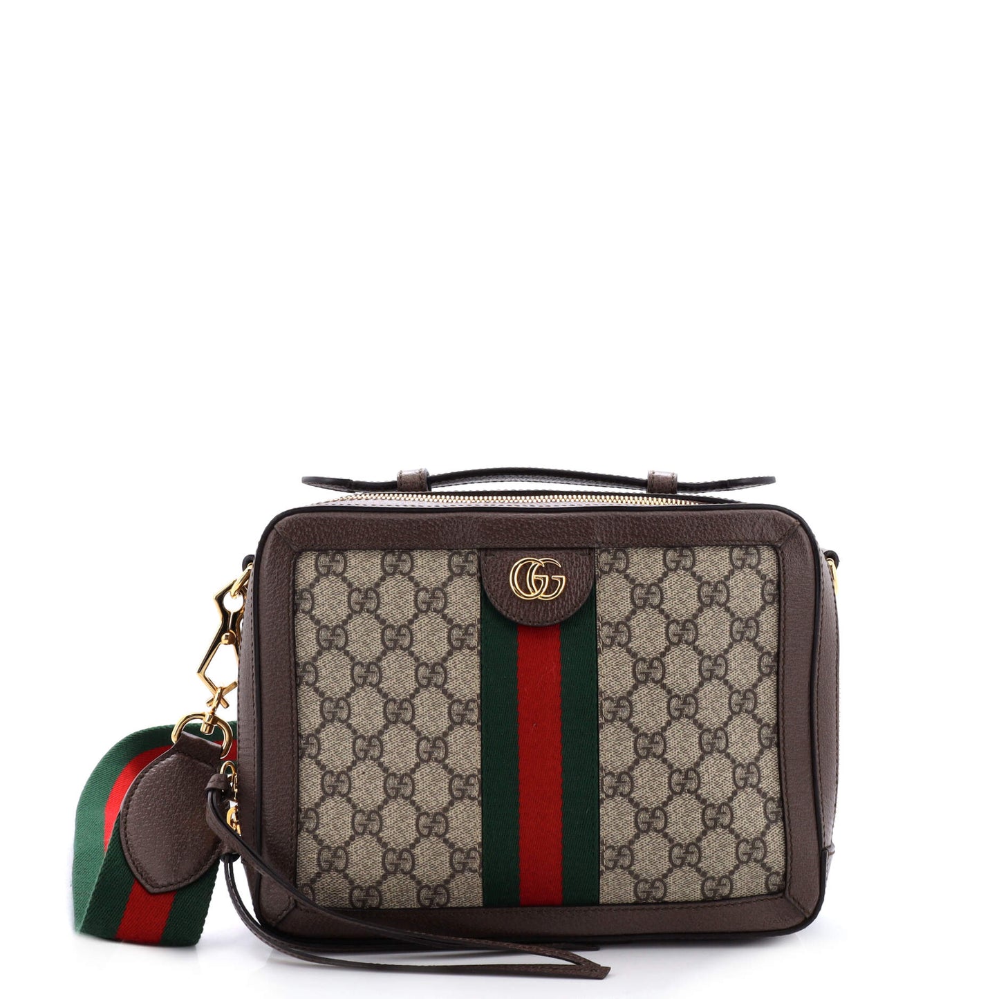 Luxury Gucci Trending 2025 Ophidia Zip Around Camera Bag GG Coated Canvas Small