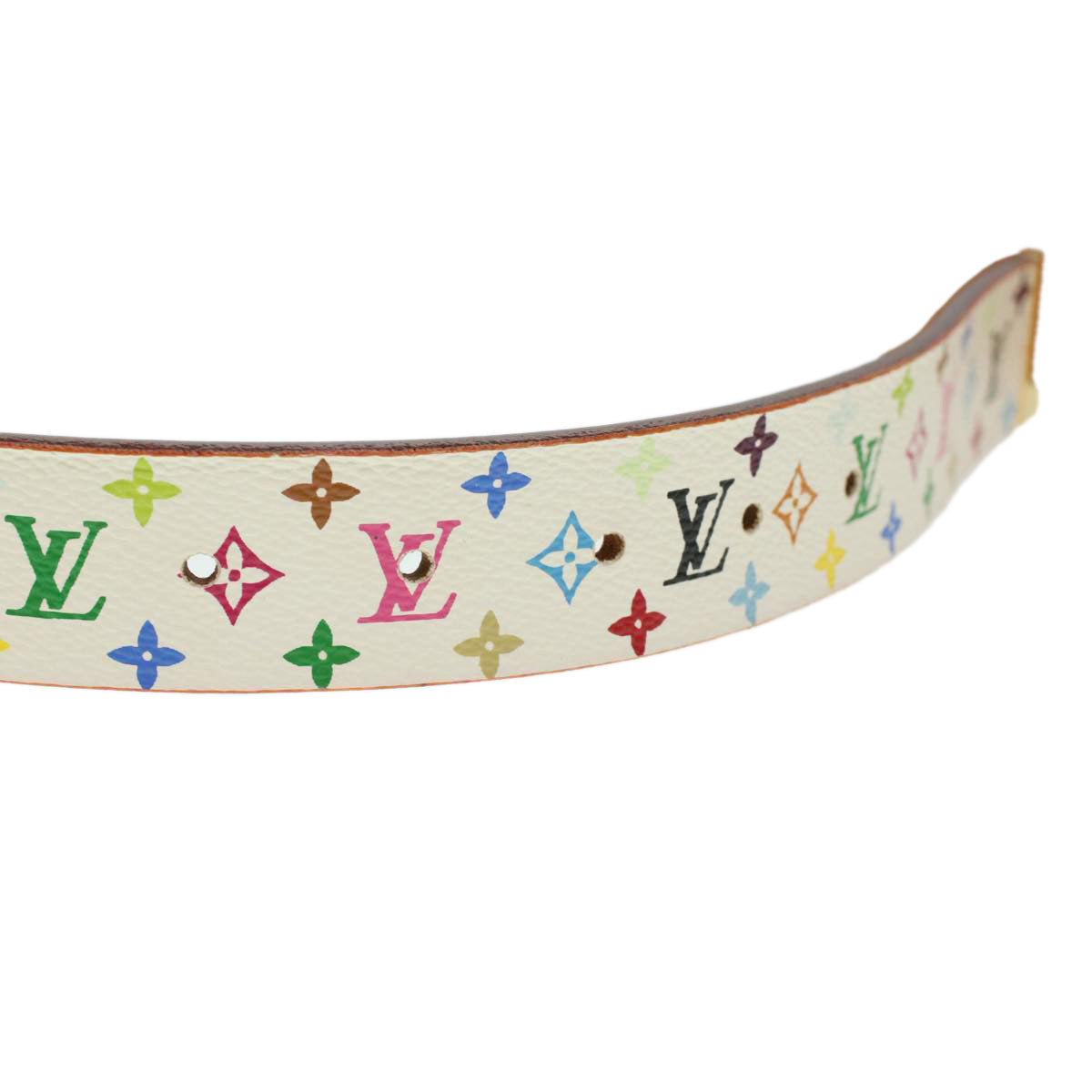LOUIS VUITTON Monogram Multicolor Ceinture Carre Belt White M9270U LV 43437