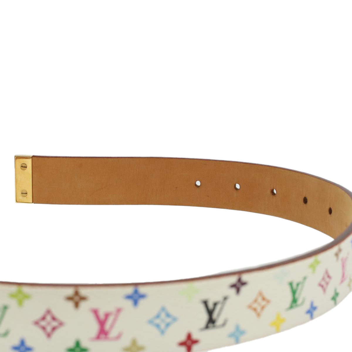 LOUIS VUITTON Monogram Multicolor Ceinture Carre Belt White M9270U LV 43437