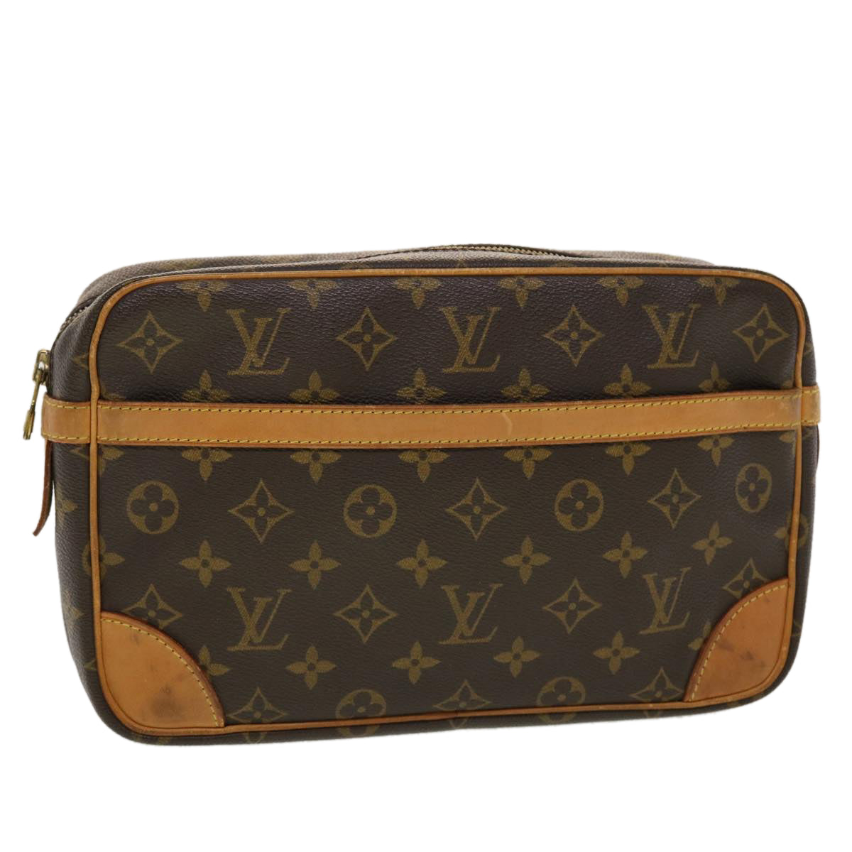 LOUIS VUITTON Monogram Compiegne 28 Clutch Bag M51845 LV 43486