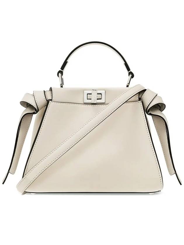 Luxury Fendi Peekaboo Small Tote Bag Latte