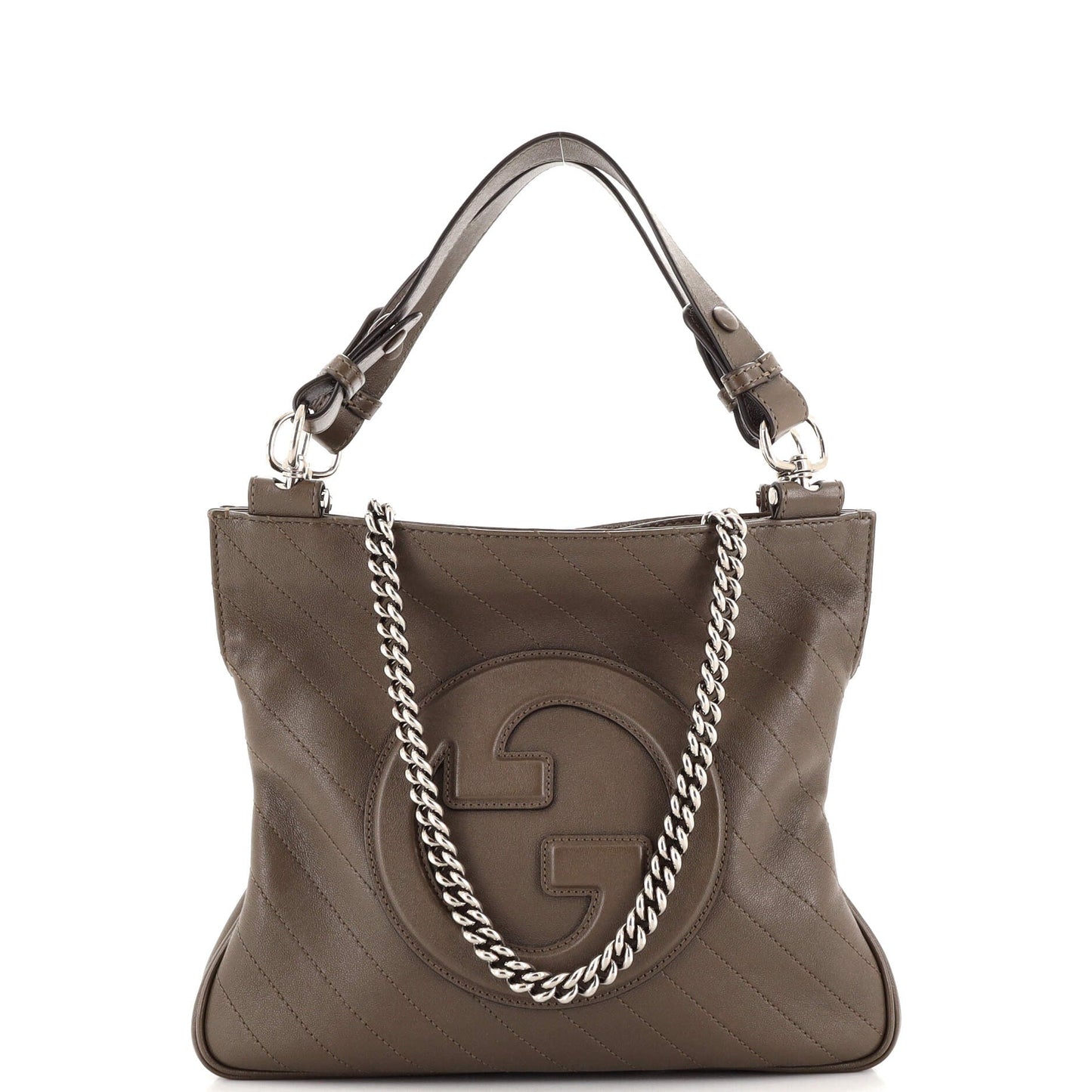 Luxury Gucci Trending 2025 Blondie NM Tote Diagonal Quilted Leather Small