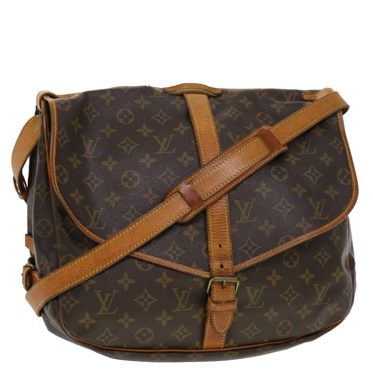LOUIS VUITTON Monogram Saumur 35 Shoulder Bag M42254 LV 43922