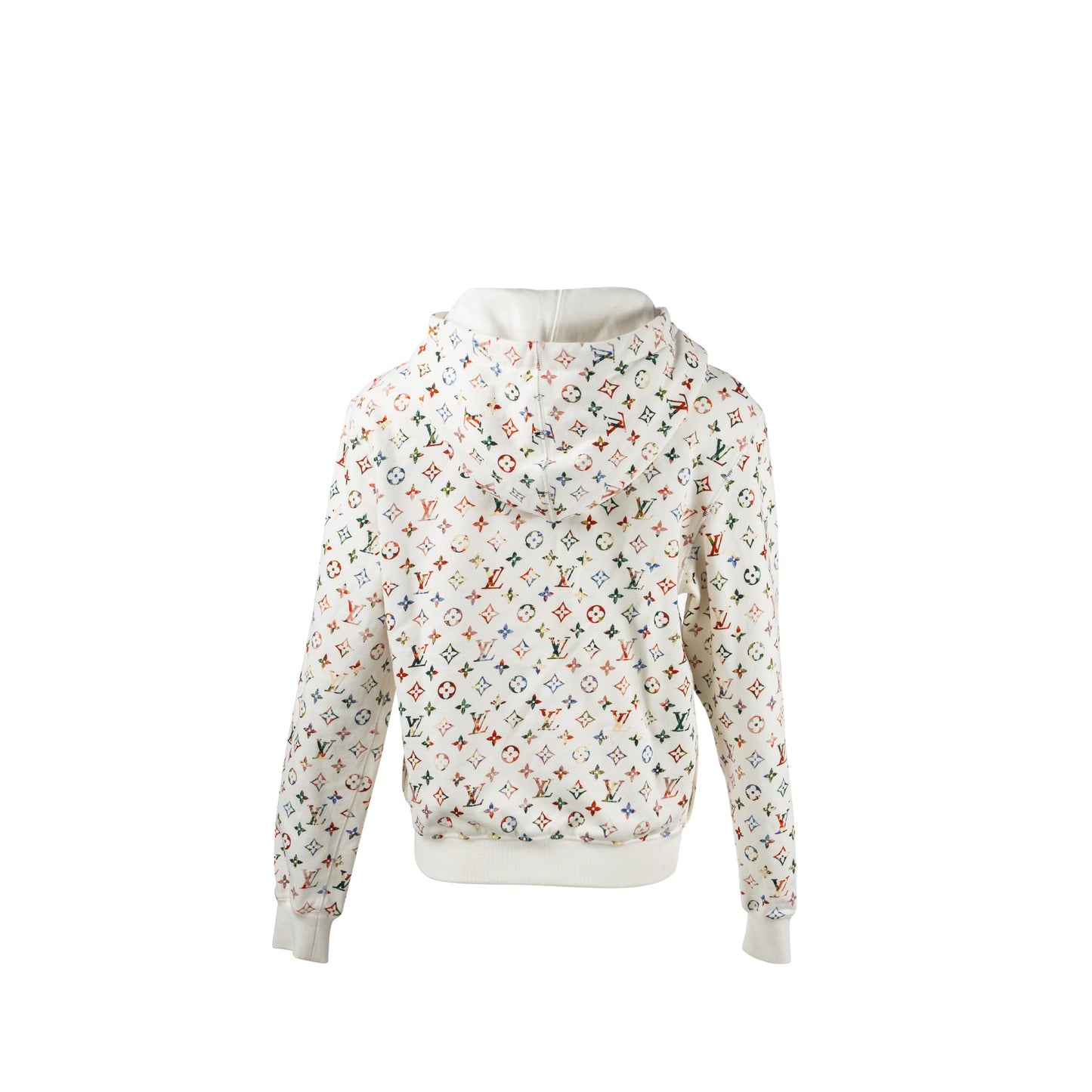 Louis Vuitton Size XS Monogram Hoodie Jacket Cotton White/Multicolour