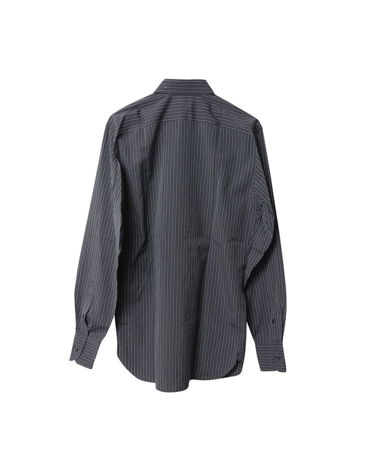 Luxury Gucci Trending 2025 Striped Button Down Shirt in Navy Blue Cotton