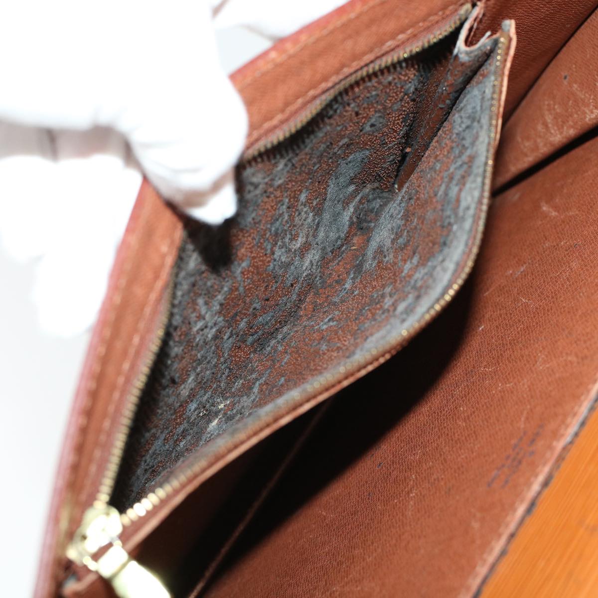 LOUIS VUITTON Epi Porte Documents Bandouliere Briefcase Brown M54468 44097
