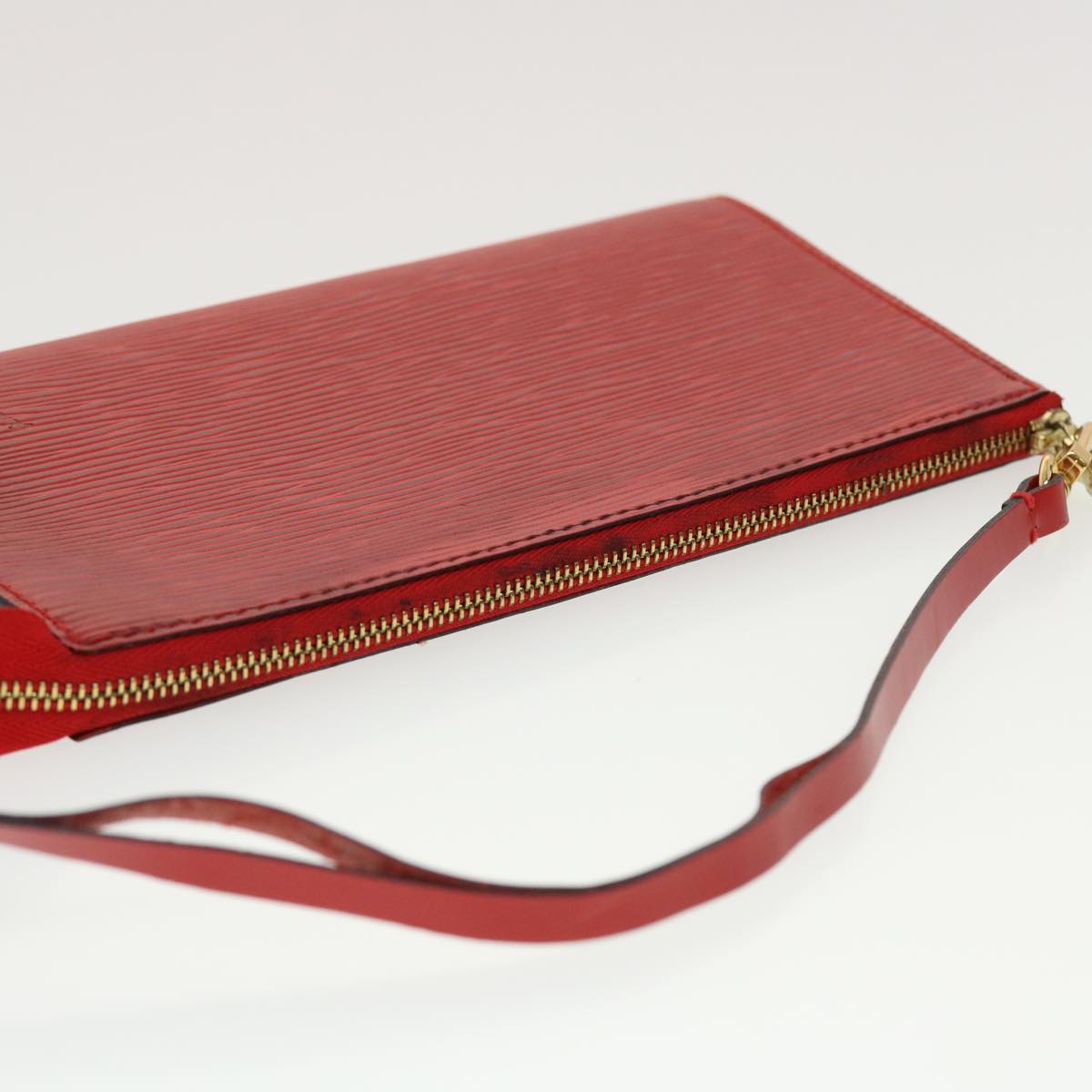 LOUIS VUITTON Epi Pochette Accessoires Pouch Red M52947 LV 44170