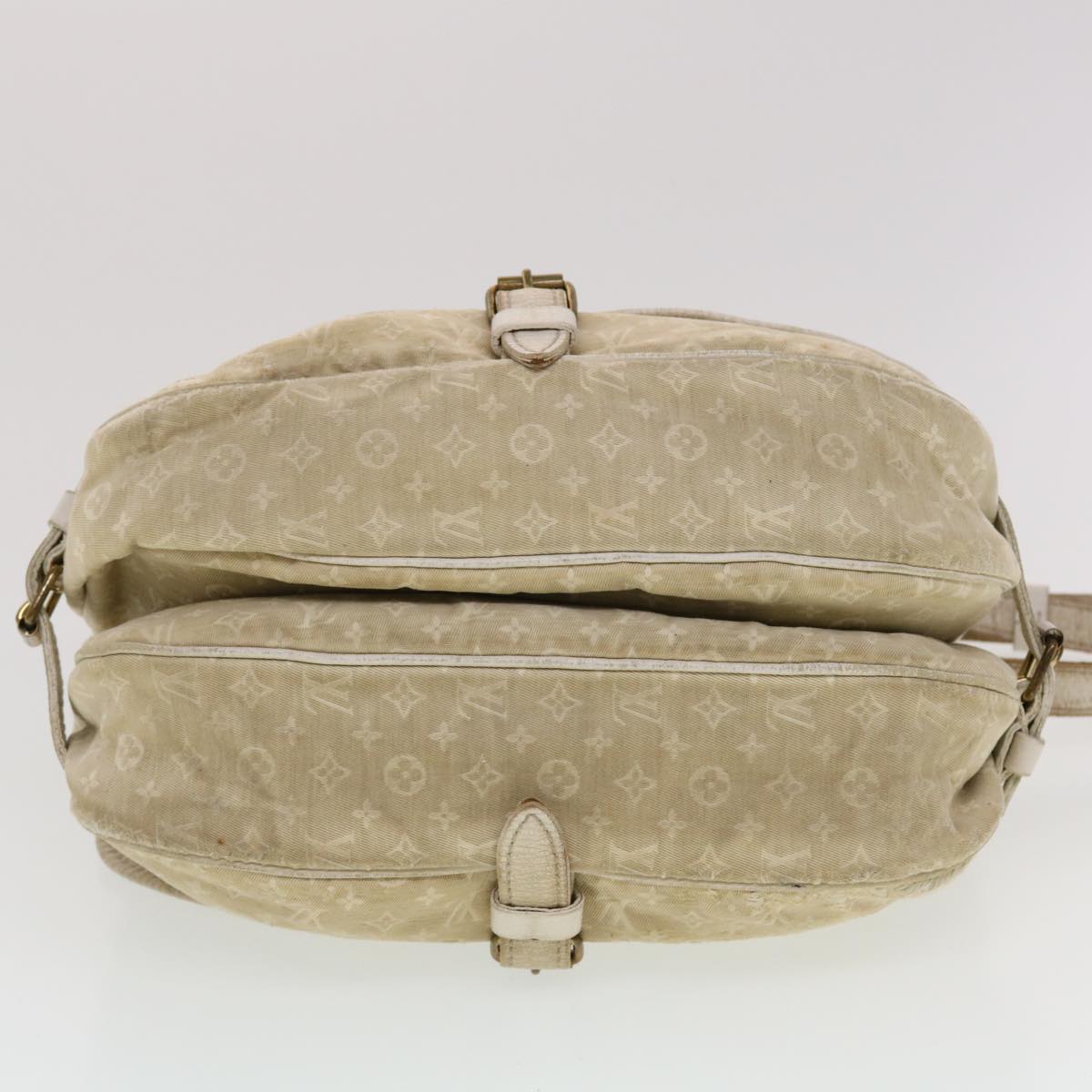 LOUIS VUITTON Monogram Mini Lin Saumur PM Shoulder Bag Ivory M95314 44195