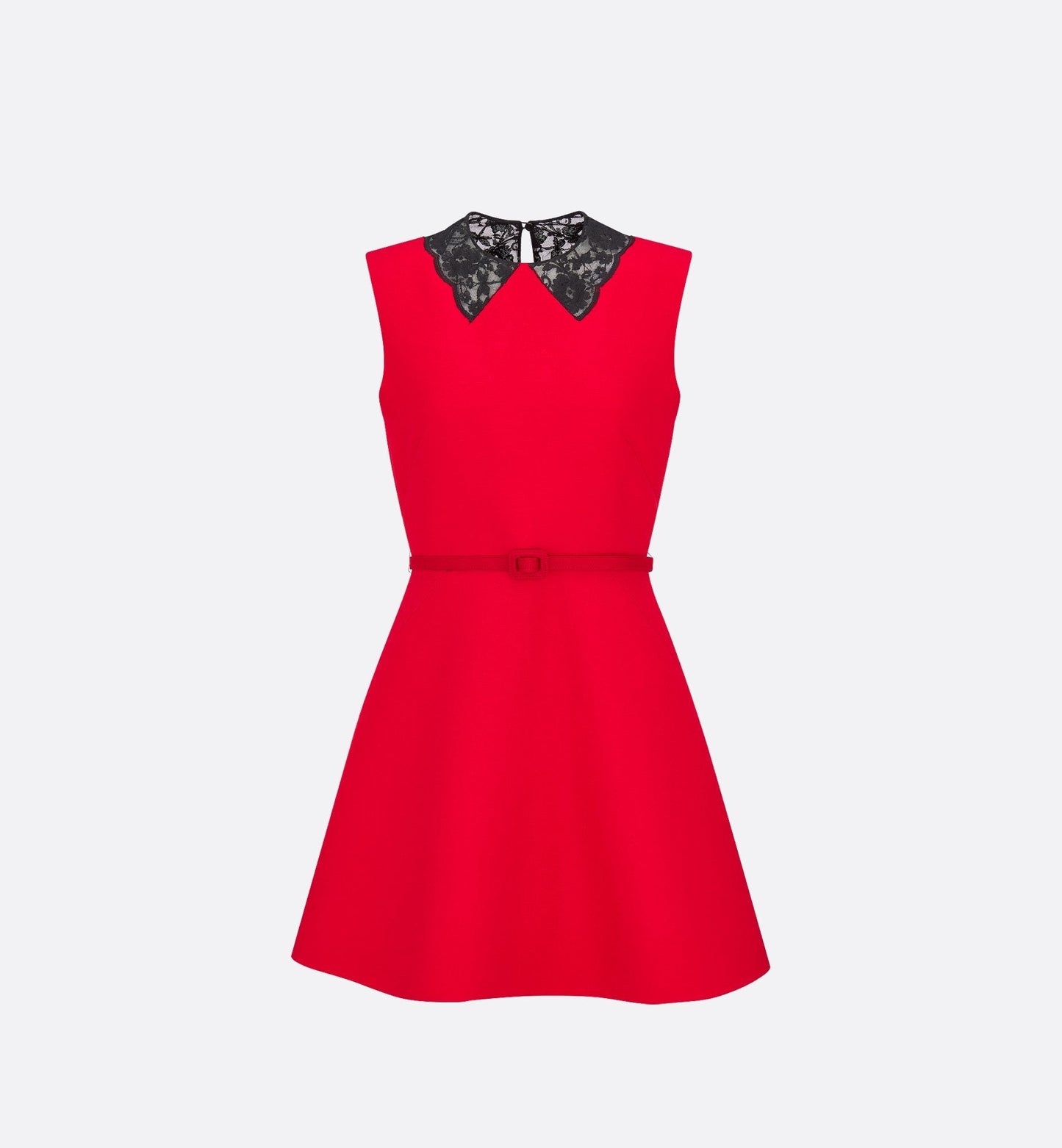 Luxury Dioramour Short Dress Red Lightweight Wool And Silk