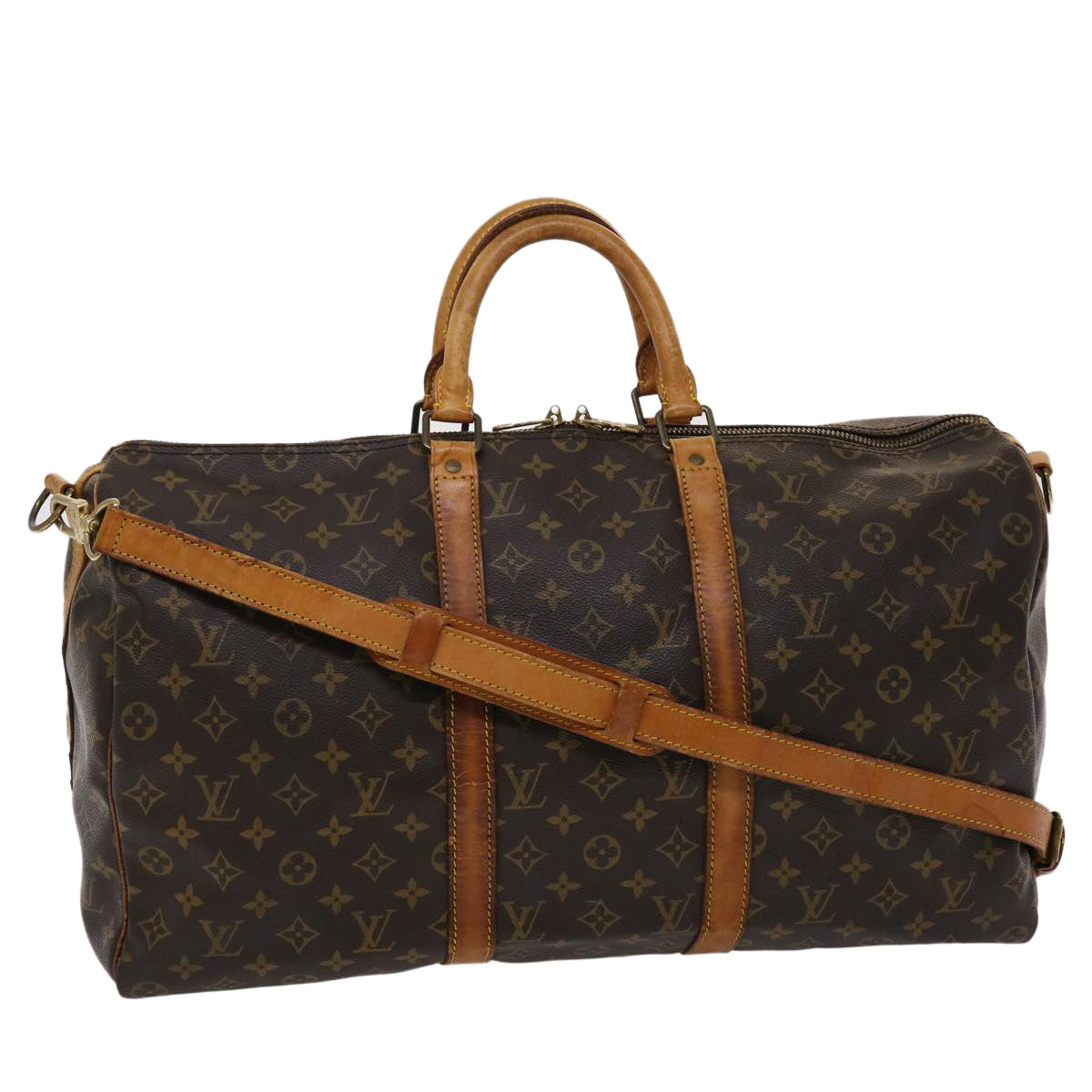 LOUIS VUITTON Monogram Keepall Bandouliere 50 Boston Bag M41416 LV 44208