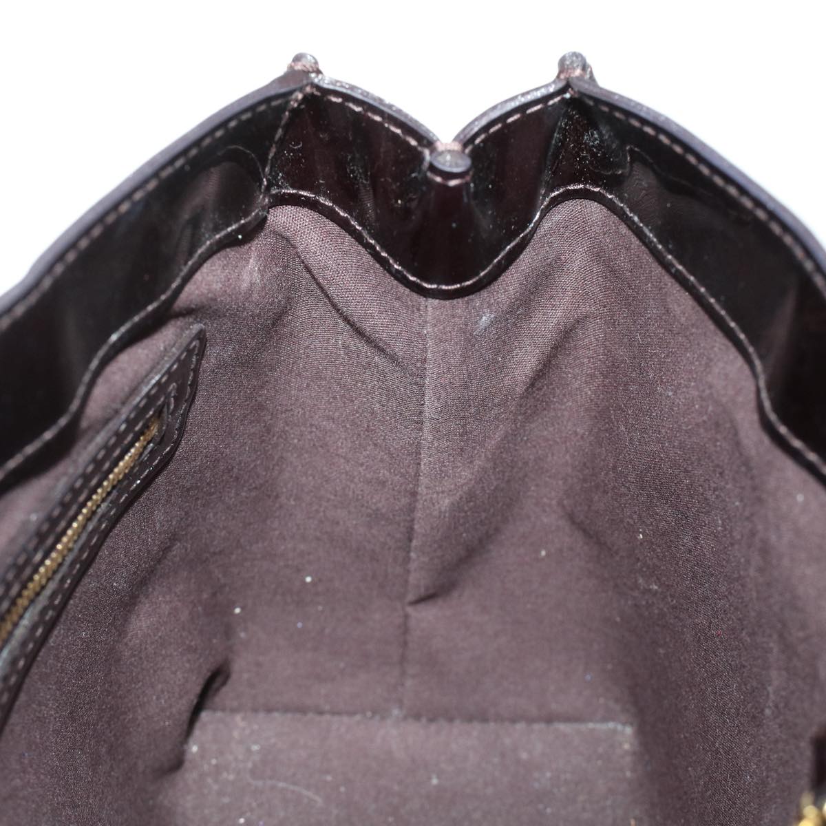 LOUIS VUITTON Vernis Rayure Wilshire PM Hand Bag Black Wine Red M91701 LV 44211