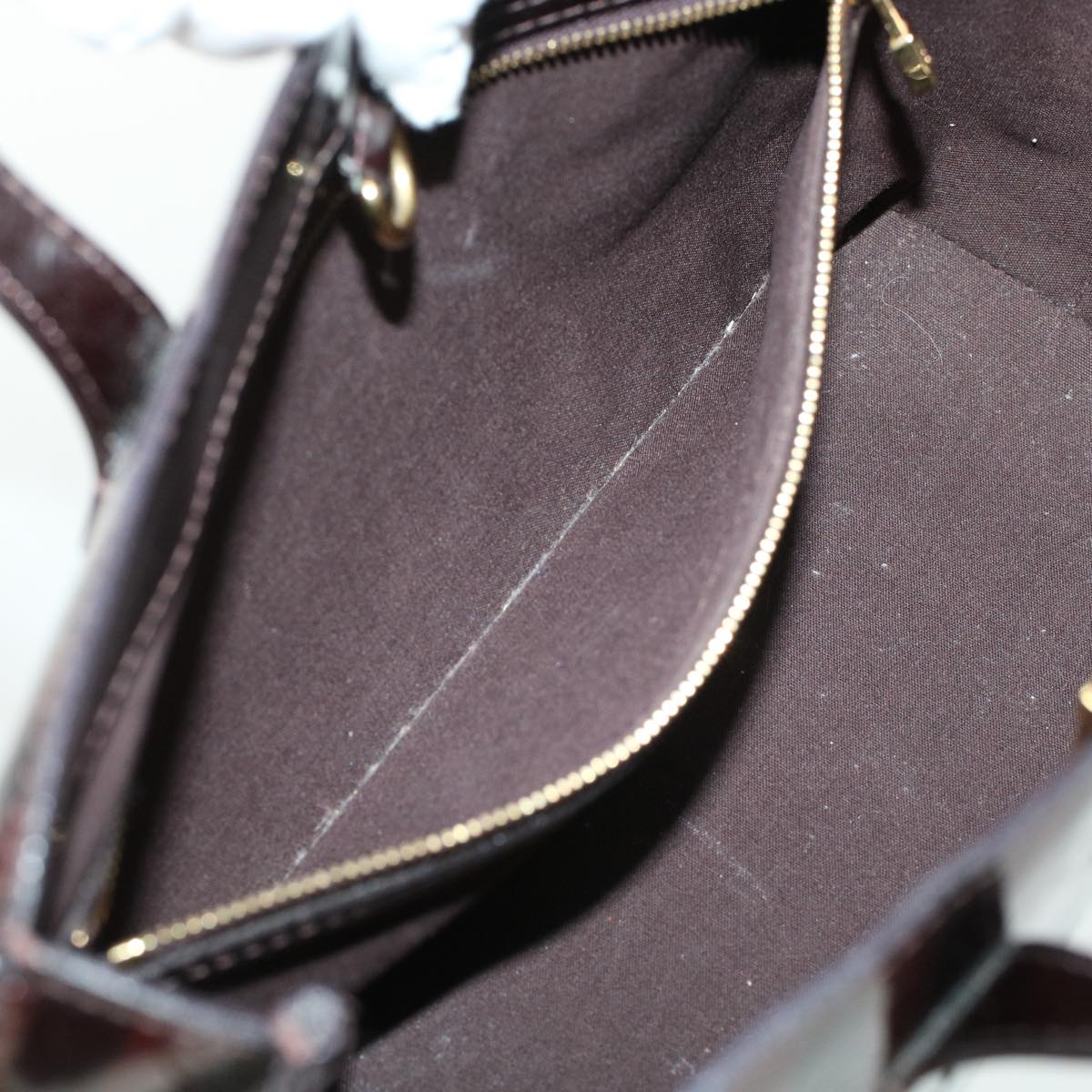 LOUIS VUITTON Vernis Rayure Wilshire PM Hand Bag Black Wine Red M91701 LV 44211