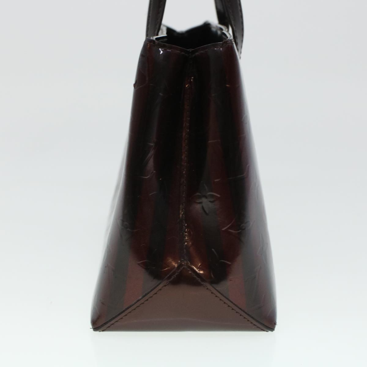 LOUIS VUITTON Vernis Rayure Wilshire PM Hand Bag Black Wine Red M91701 LV 44211