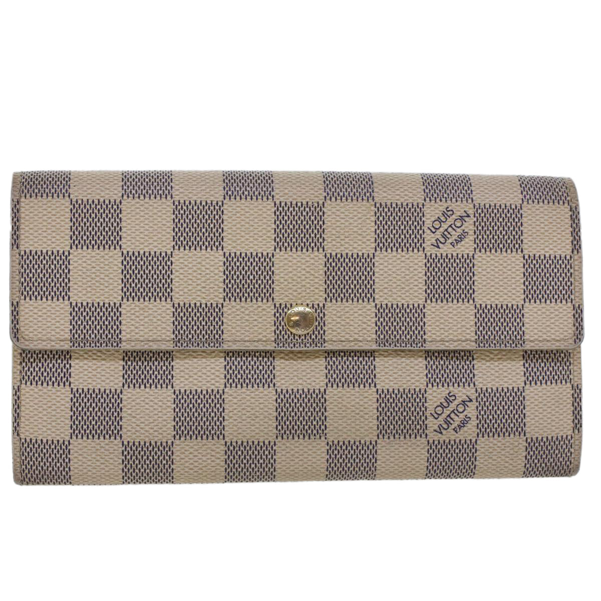 LOUIS VUITTON Damier Azur Portefeuille Sarah Long Wallet N63208 LV 44283
