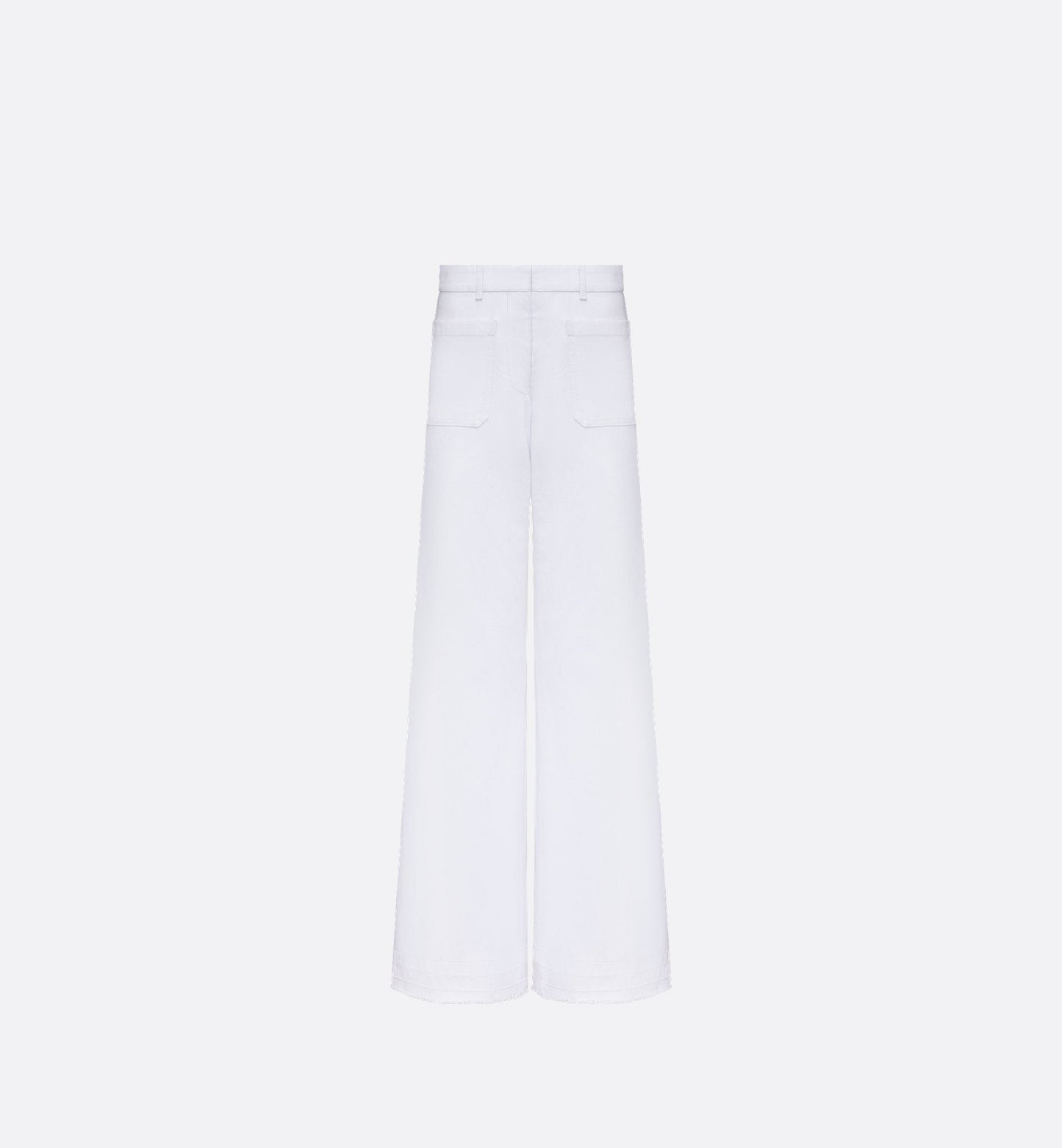 Luxury Dioriviera Flared Jeans White Cotton Denim