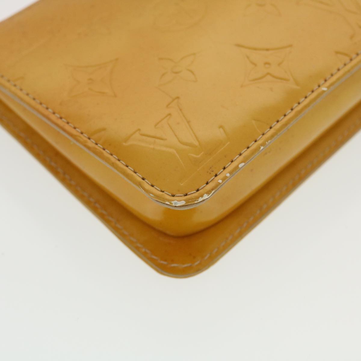LOUIS VUITTON Monogram Vernis Lexington Accessory Pouch Beige M91010 LV 44315
