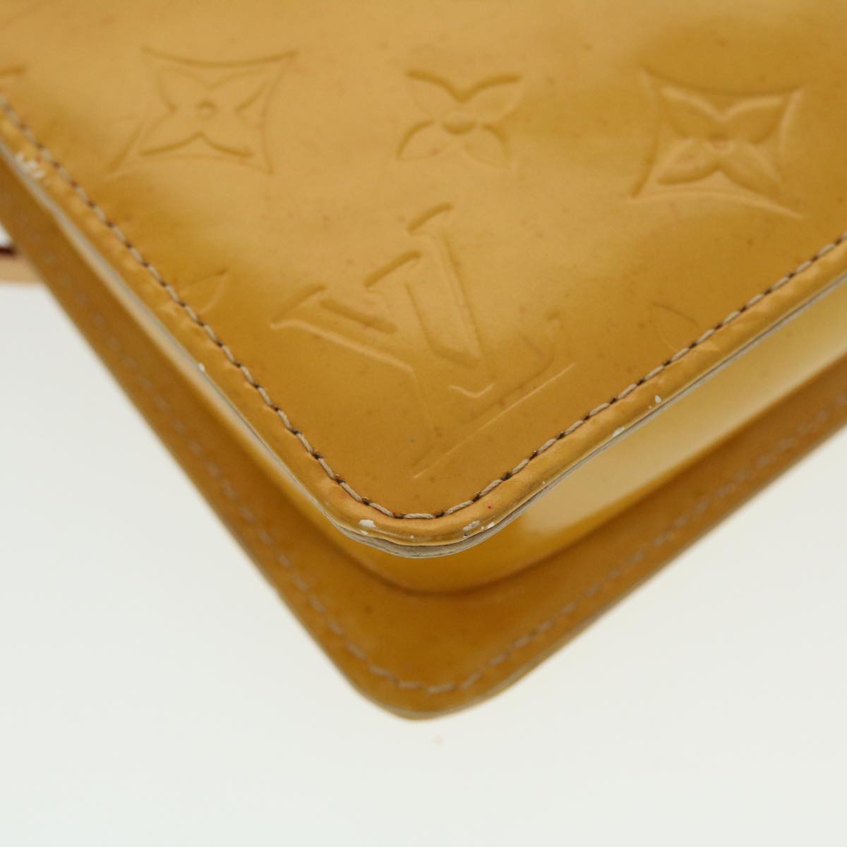 LOUIS VUITTON Monogram Vernis Lexington Accessory Pouch Beige M91010 LV 44315
