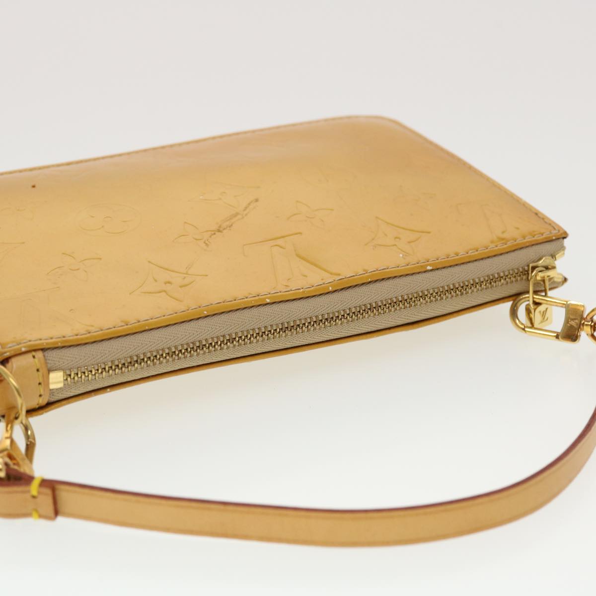 LOUIS VUITTON Monogram Vernis Lexington Accessory Pouch Beige M91010 LV 44315