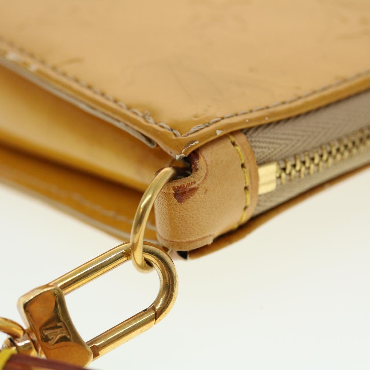 LOUIS VUITTON Monogram Vernis Lexington Accessory Pouch Beige M91010 LV 44315