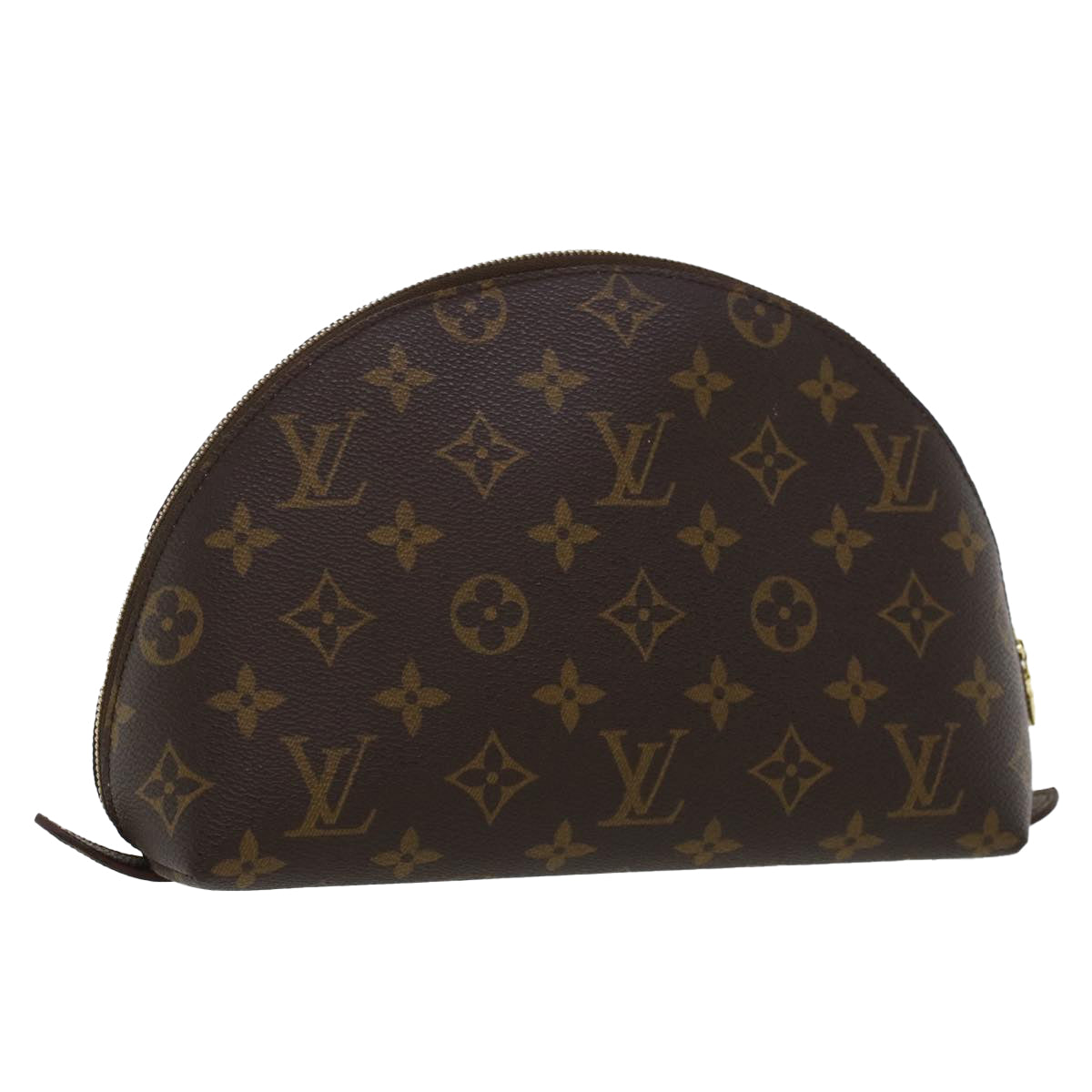 LOUIS VUITTON Monogram Trousse Demi Ronde Cosmetic Pouch M47520 LV 44329