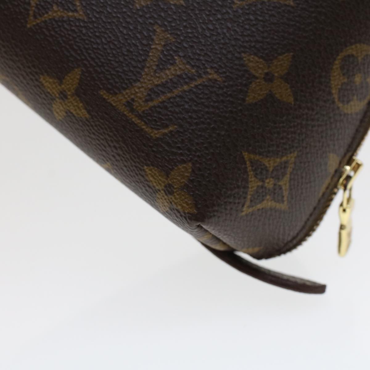 LOUIS VUITTON Monogram Trousse Demi Ronde Cosmetic Pouch M47520 LV 44329